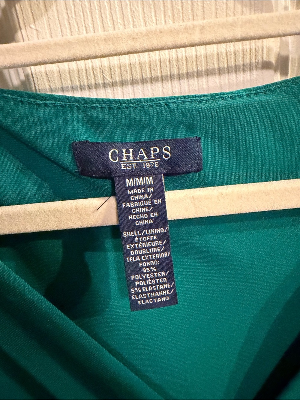 Chaps Green Faux-Wrap Sheath Dress - Picture 2 of 4
